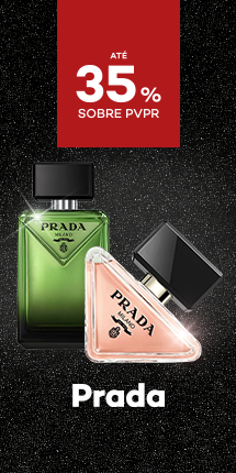 Perfumes Prada com destaque promocional de até 35% sobre preço de Venda ao Público Recomendado